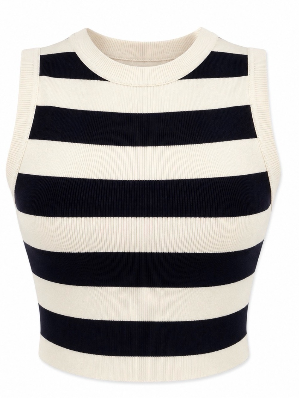 Zara Black and White Striped Sleeveless top